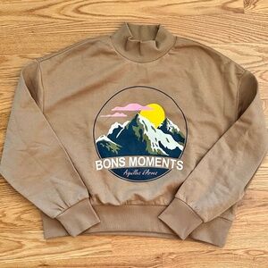 H&M NWOT Bons Moments Womens Mock Neck Sweatshirt (L)